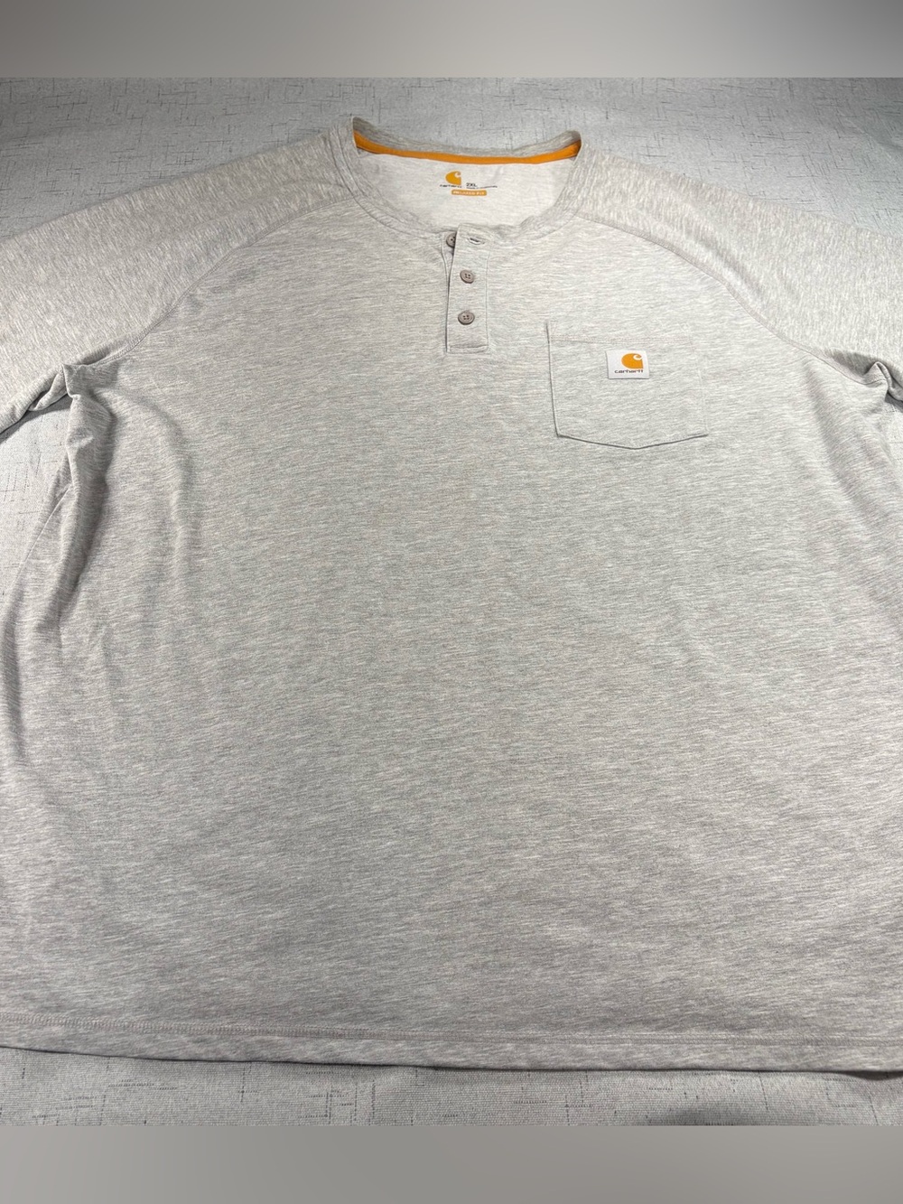 Carhartt Men’s Heather Gray Henley Pocket Shirt